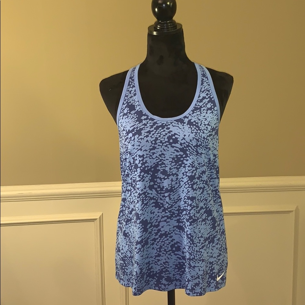 Nike Dry-Fit Athletic Cut Navy & Blue Tank Top.